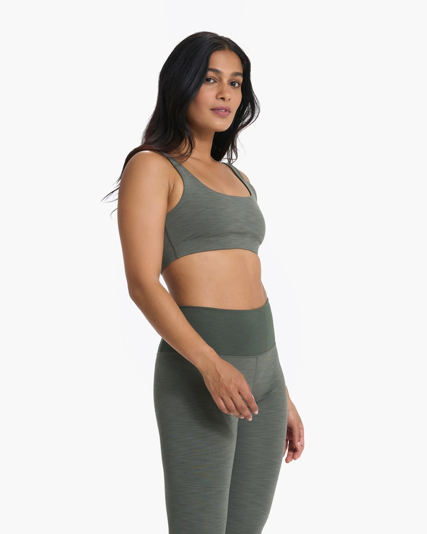 Lux Rib Daily Bra | Dusty Pine Heather 6 Lux Rib Daily Bra | Dusty Pine Heather - Image 4