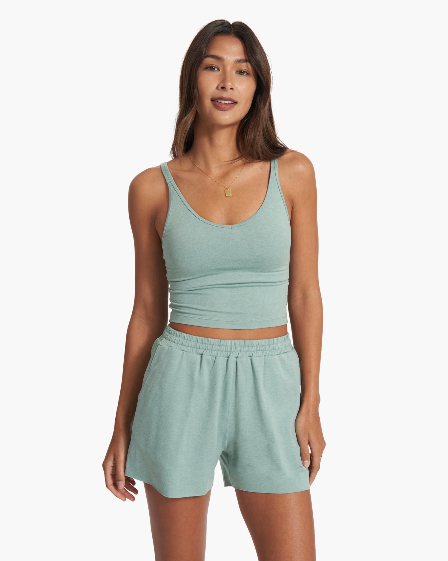Halo Performance Crop | Celery Heather 3 Halo Performance Crop | Celery Heather