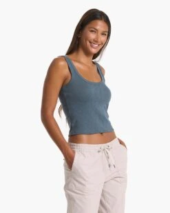 Sunrise Crop Tank | Stone -Chic Warp Sales VW1013STN SP23 W ECOMM TOPS DETAIL 01962 1x1 c1d58f56 db65 4496 9879 feea4a1f364e