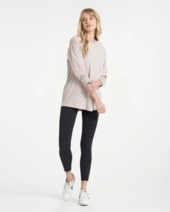 Long-Sleeve Feather Tee | Oyster -Chic Warp Sales VW1028OST 0178