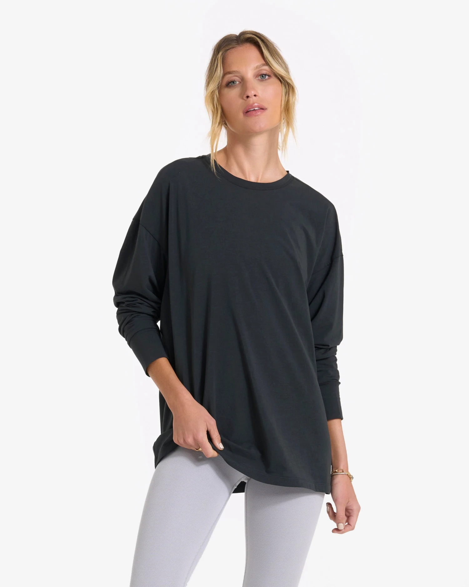 Long-Sleeve Feather Tee | Washed Black 3 Long-Sleeve Feather Tee | Washed Black