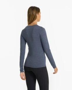 Long-Sleeve Lux Crew | Azure Heather -Chic Warp Sales VW1038HAZ 1094