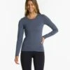 Long-Sleeve Lux Crew | Azure Heather -Chic Warp Sales VW1038HAZ 1123