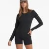 Long-Sleeve Lux Crew | Black Heather -Chic Warp Sales VW1038HBK 02568