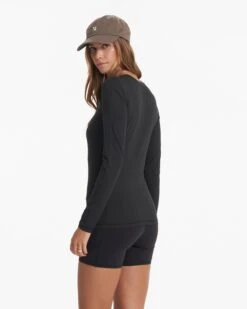 Long-Sleeve Lux Crew | Black Heather -Chic Warp Sales VW1038HBK 02630