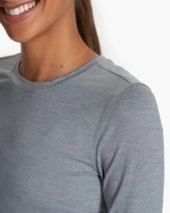 Long Sleeve Lux Crew | Flint Heather -Chic Warp Sales VW1038HFT FA23 M ECOMM TOPS DETAIL 1