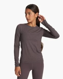 Long Sleeve Lux Crew | Plum Heather -Chic Warp Sales VW1038HPU FA23 W ECOMM TOPS FRONT ALT TOPS 4