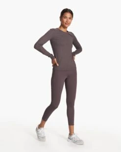 Long Sleeve Lux Crew | Plum Heather -Chic Warp Sales VW1038HPU FA23 W ECOMM TOPS FULL ALT 6