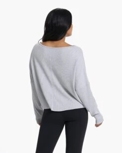 Slouchy Waffle Crew | Light Heather Grey 11 Slouchy Waffle Crew | Light Heather Grey -Chic Warp Sales VW1047LHG 2723