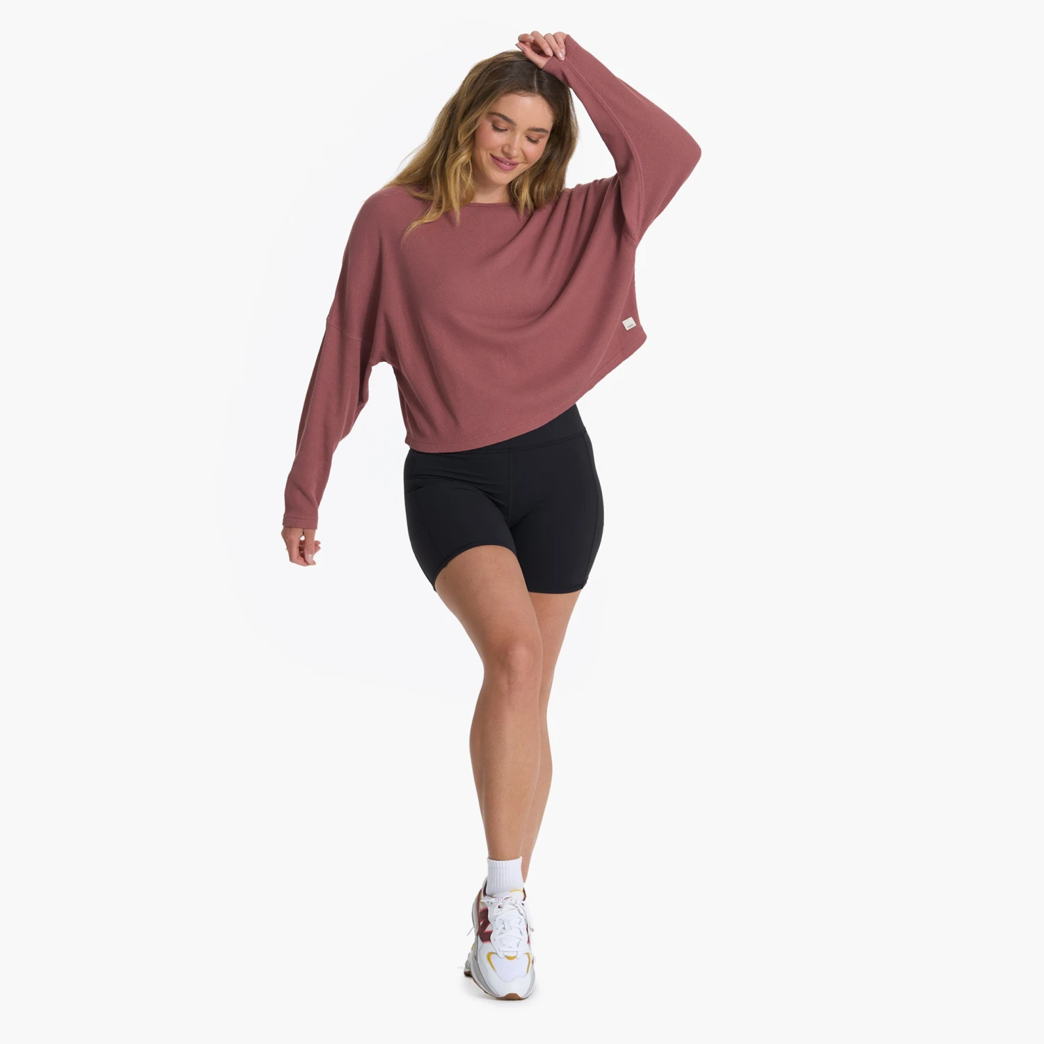 Slouchy Waffle Crew | Rosewood 8 Slouchy Waffle Crew | Rosewood - Image 6
