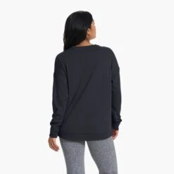 Long-Sleeve Sunrise Crew | Black -Chic Warp Sales VW1048BLK 0870