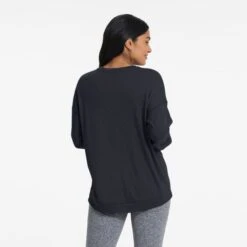 Long-Sleeve Sunrise Crew | Black -Chic Warp Sales VW1048BLK 0871