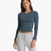 Long Sleeve Coast Crop | Stone -Chic Warp Sales VW1084STN SP23 W ECOMM TOPS TOP 1458 1x1 75a09a4e 242f 48cd 8061 f153e3640947