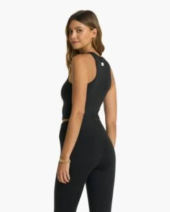 Granite Heathered Zip Tank | Black Heather -Chic Warp Sales VW1085HBK SP23 W ECOMM TOPS 0356 1X1 7afc5568 f9ec 421b 9772 6076e213b518