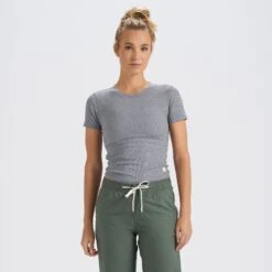 Pose Fitted Tee | Medium Heather Grey -Chic Warp Sales VW169MHG 1