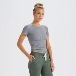 Pose Fitted Tee | Medium Heather Grey -Chic Warp Sales VW169MHG 2