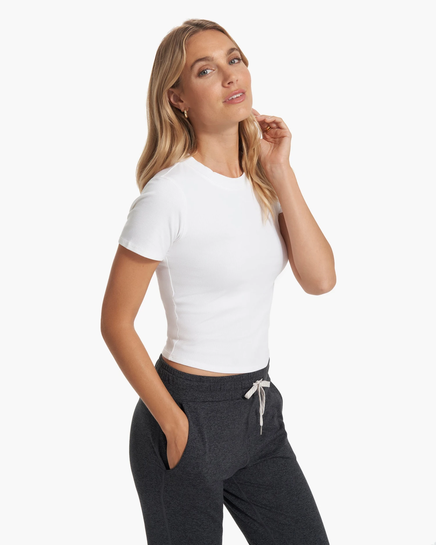 Pose Fitted Tee | White 4 Pose Fitted Tee | White - Image 2