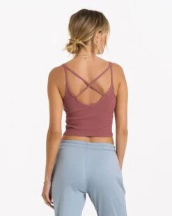 Rib Crop Tank | Rosewood -Chic Warp Sales VW198RSD 03274