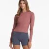 Long-Sleeve Pose Fitted Tee | Rosewood Heather 1 Long-Sleeve Pose Fitted Tee | Rosewood Heather -Chic Warp Sales VW199HRO 01528