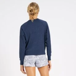 Long-Sleeve Halo Crew | Navy Heather 8 Long-Sleeve Halo Crew | Navy Heather -Chic Warp Sales VW241HNV 3