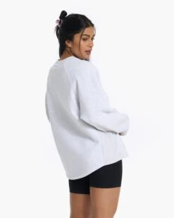 Restore Oversized Crew | Pale Grey Heather -Chic Warp Sales VW265PHG 2514