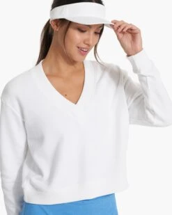 Sedona V Neck | White 10 Sedona V Neck | White -Chic Warp Sales VW292WHT SP23 W ECOMM FLEECE DETAIL 4008 1x1 9ccbdaf0 de3f 4c72 b1af 582676c4f8e7