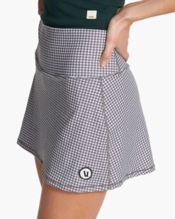 Volley Skirt | White Gingham Plaid 8 Volley Skirt | White Gingham Plaid -Chic Warp Sales VW3005WGP FA23 W ECOMM SKIRTS DETAIL 6