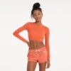 Long-Sleeve Lux Crop Tee | Grapefruit Heather -Chic Warp Sales VW304GRF 2020