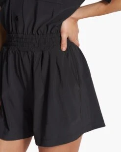 Villa Romper | Black -Chic Warp Sales VW3056BLK FA23 W ECOMM SHORTS BACK BOTTOMS 4