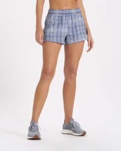 Dash Short | Pale Blue Shibori Grid