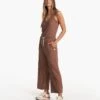 Falls Jumpsuit | Almond Heather -Chic Warp Sales VW4004HAD FA23 W ECOMM PANTS FRONT ALT BOTTOMS 3