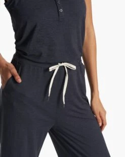 Falls Jumpsuit | Midnight Heather -Chic Warp Sales VW4004HMD FA23 W ECOMM PANTS DETAIL 7 re touched