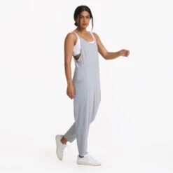 Breezy Jumpsuit | Pale Grey Heather -Chic Warp Sales VW4006PHG 4585