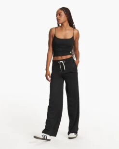 Halo Essential Wideleg - Long | Black Heather -Chic Warp Sales VW4023 LHBK FA23 W ECOMM PANTS FULL 2