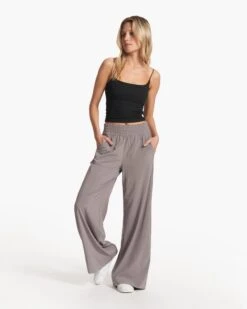 Villa Wideleg | Smoke -Chic Warp Sales VW4047SMK FA23 W ECOMM PANTS FULL 3