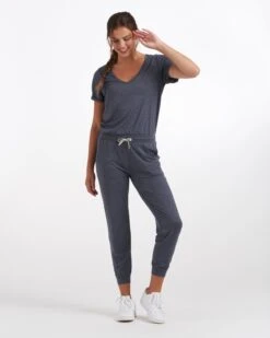 All Day Jumpsuit | Azure Heather -Chic Warp Sales VW424HAZ 1939