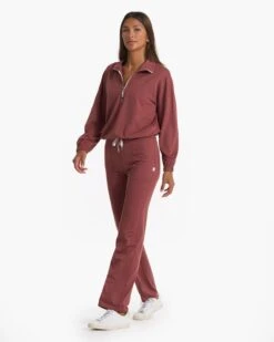 Halo Wide Leg Flare Pant | Rosewood Heather 18 Halo Wide Leg Flare Pant | Rosewood Heather -Chic Warp Sales VW425HRO FA22 W ECOMM FULL 02608