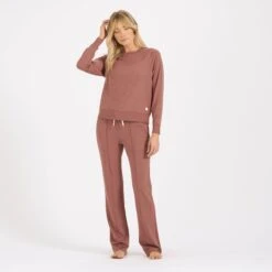 Halo Wide Leg Flare Pant | Terracotta Heather -Chic Warp Sales VW425HTE 4
