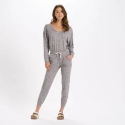 Long-Sleeve Lux Jumpsuit | Clay Heather -Chic Warp Sales VW438HCA 1 4a18ca18 9380 4591 a52c 68628a9a87d8