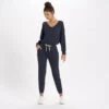 Long-Sleeve Lux Jumpsuit | Midnight Heather -Chic Warp Sales VW438MNH 1 ebd90ac8 e989 41e3 9282 75a69e3853fd