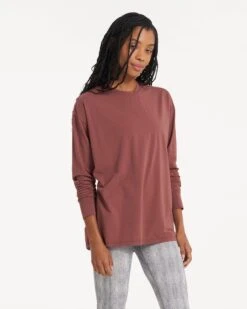Long-Sleeve Feather Tee | Cedar