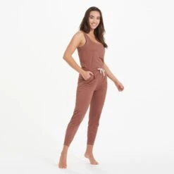 Lux At Ease Jumpsuit | Dark Terracotta Heather 11 Lux At Ease Jumpsuit | Dark Terracotta Heather -Chic Warp Sales VW458HDT 7577