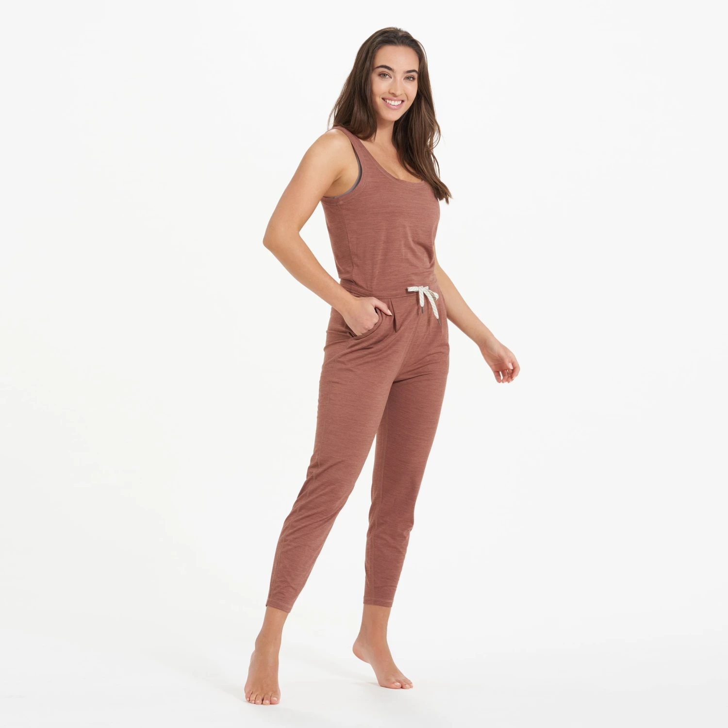 Lux At Ease Jumpsuit | Dark Terracotta Heather 5 Lux At Ease Jumpsuit | Dark Terracotta Heather - Image 3