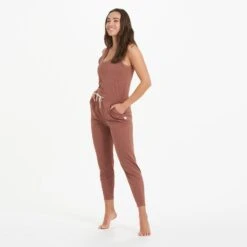 Lux At Ease Jumpsuit | Dark Terracotta Heather 12 Lux At Ease Jumpsuit | Dark Terracotta Heather -Chic Warp Sales VW458HDT 7592