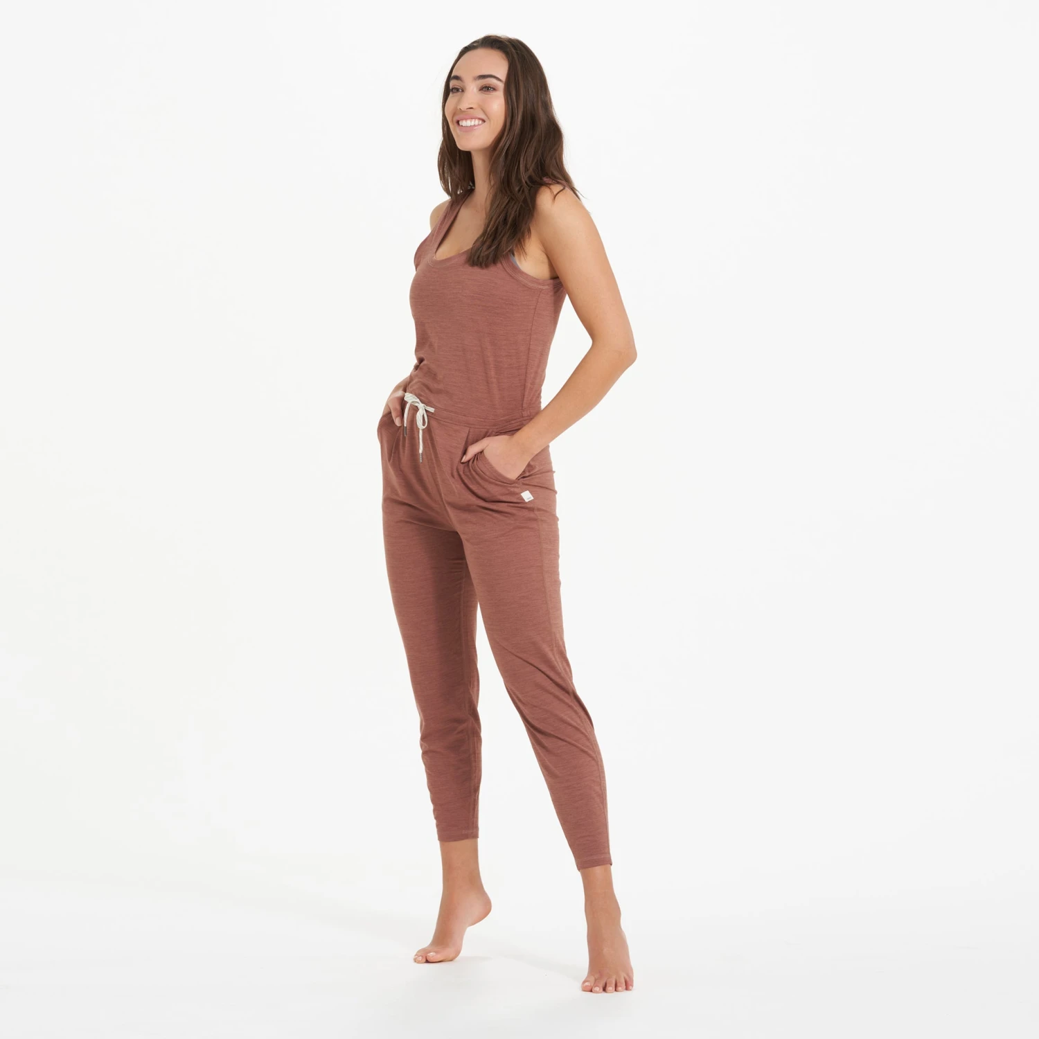 Lux At Ease Jumpsuit | Dark Terracotta Heather 6 Lux At Ease Jumpsuit | Dark Terracotta Heather - Image 4
