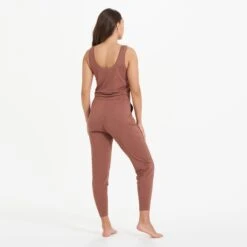 Lux At Ease Jumpsuit | Dark Terracotta Heather 13 Lux At Ease Jumpsuit | Dark Terracotta Heather -Chic Warp Sales VW458HDT 7613