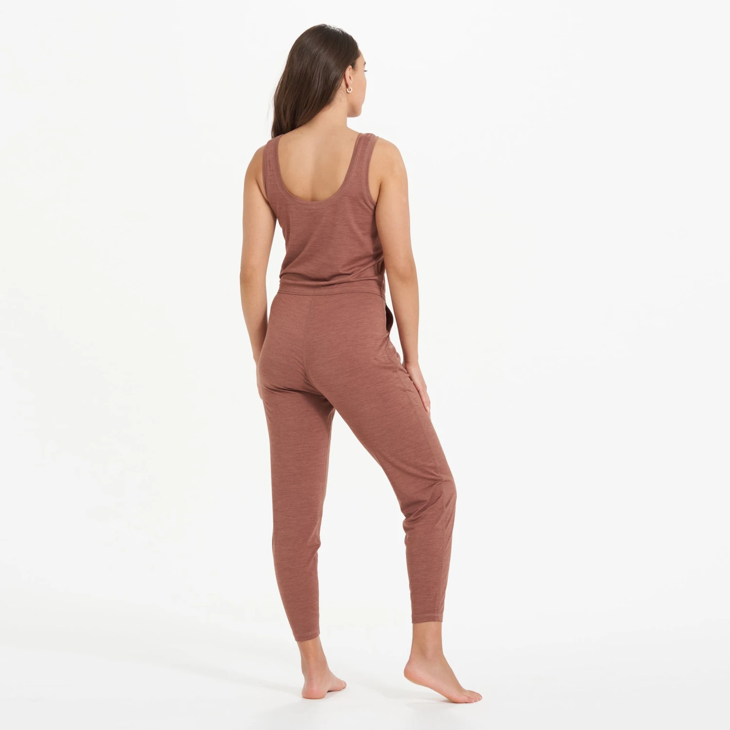 Lux At Ease Jumpsuit | Dark Terracotta Heather 7 Lux At Ease Jumpsuit | Dark Terracotta Heather - Image 5