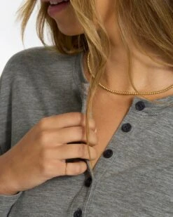 Lux Henley Jumpsuit | Heather Grey -Chic Warp Sales VW478HTG 0171