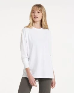 Long-Sleeve Feather Tee | White