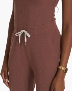 Pose Jumpsuit | Hazelnut -Chic Warp Sales VW491HZN SP22 W ECOMM PANTS 0957 DETAIL 4x5 b13aa20e 3e68 4623 8545 1fa384c8cba7